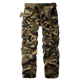 Three-dimensional Pocket Overalls Men's Multi-pocket (Option: Eight Khaki Pocket Camouflage-38)