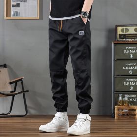 Men's Casual Sports Cropped Ankle-Tight Pants (Option: M66 Black-3XL)